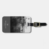 Modernes Beruflich Schwarzes Grau Mit Monogramm Gepäckanhänger (Vorderseite horizontal)