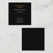 Modernes Beruflich Schwarzes Schlicht Quadratische Visitenkarte (Vorne/Hinten)