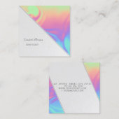 Modernes Beruflich, Stripe, Ombre Holographic Quadratische Visitenkarte (Vorne/Hinten)