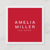 Modernes Berufliche in Rot und Weiß Quadratische Visitenkarte (Vorderseite)