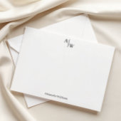 Modernes Berufliches 2 Monogramm Erstschwarz Mitteilungskarte