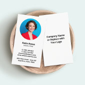 Modernes Berufliches Add-On für Foto und Logo Visitenkarte