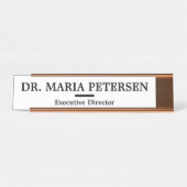 Modernes Berufliches Ärzteamt Schwarz-weiß Schreibtischnamensplakette (Vorderseite )