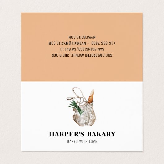 Modernes, Berufliches Bakery Logo Visitenkarten (Außenseite Aufgefaltet)