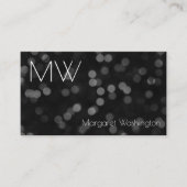 Modernes Berufliches Black Bokeh Minimalistisch Visitenkarte (Vorderseite)