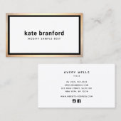 Modernes Berufliches Black Gold Border Business Ca Visitenkarte (Vorne/Hinten)