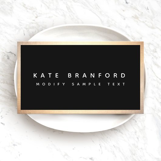 Modernes Berufliches Black Gold Border Business Ca Visitenkarte