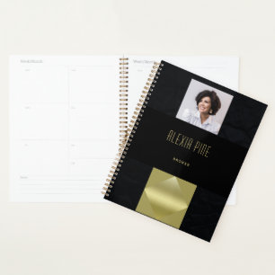 Modernes Berufliches Black Gold Foto Business Planer