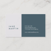 Modernes Berufliches Blau und hellgrau Visitenkarte (Rückseite)