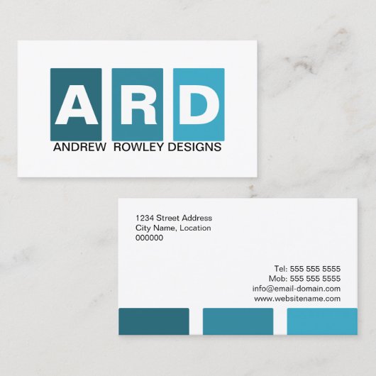 Modernes berufliches Blau Visitenkarte (Vorne/Hinten)