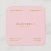 Modernes Berufliches Blush Pink Template Quadratische Visitenkarte (Rückseite)