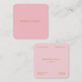 Modernes Berufliches Blush Pink Template Quadratische Visitenkarte (Vorne/Hinten)