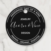 Modernes Berufliches Branding | Schwarz Geschenkanhänger (Vorderseite)