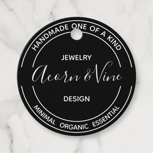 Modernes Berufliches Branding | Schwarz Geschenkanhänger (Vorderseite)