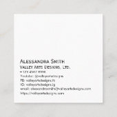 Modernes, Berufliches Business Foto Square Telefonnummerkarte (Rückseite)