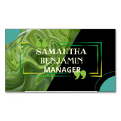 Modernes Berufliches Classic Green Black Magnetische Visitenkarte (Vorderseite)