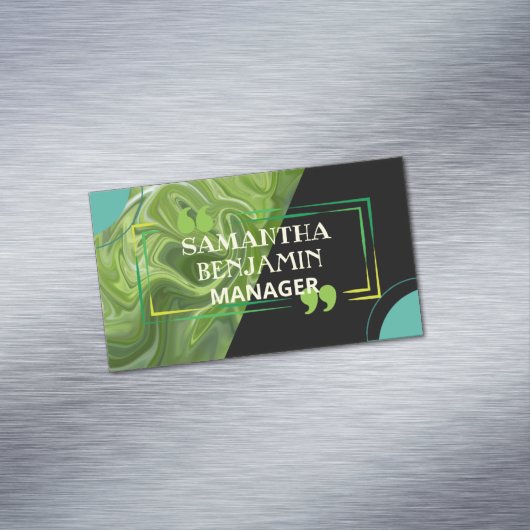 Modernes Berufliches Classic Green Black Magnetische Visitenkarte (Beispiel)