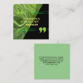Modernes Berufliches Classic Green Black Quadratische Visitenkarte (Vorne/Hinten)