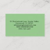Modernes Berufliches Classic Green Black Visitenkarte (Rückseite)