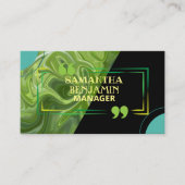 Modernes Berufliches Classic Green Black Visitenkarte (Vorderseite)