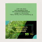 Modernes Berufliches Classic Green Black Visitenkarten (Außenseite Aufgefaltet)