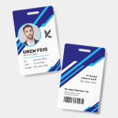 Modernes Berufliches Corporate Mitarbeiter-ID-Abze Ausweis (Vorder- & Rückseite)