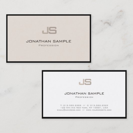 Modernes Berufliches Creative Monogram Schlicht Visitenkarte (Vorne/Hinten)