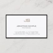 Modernes Berufliches Creative Monogram Schlicht Visitenkarte (Rückseite)