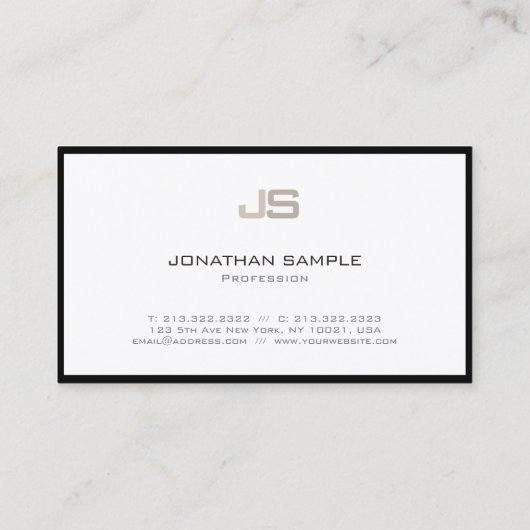 Modernes Berufliches Creative Monogram Schlicht Visitenkarte (Rückseite)