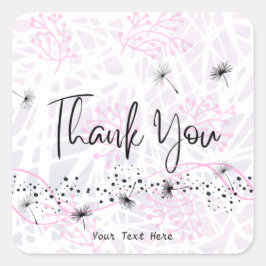 Modernes Berufliches Dankeschön an Typografy Pink Quadratischer Aufkleber