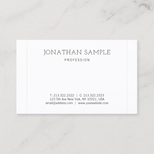 Modernes Berufliches Design Elegante Schlicht Visitenkarte (Vorderseite)
