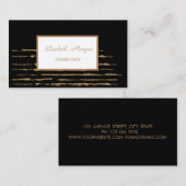 Modernes Berufliches Design, gestreift, schwarz Visitenkarte (Vorne/Hinten)