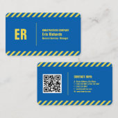 Modernes berufliches diagonales Streifenrahmenblau Visitenkarte (Vorne/Hinten)