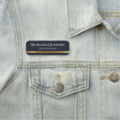 Modernes Berufliches dunkles Blue Luxury Gold Namensschild (Beispiel)