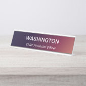 Modernes Berufliches Einfaches Office Schreibtischnamensplakette (Vorderseite )