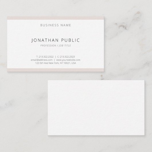 Modernes Berufliches Einfaches Template Elegant Tr Visitenkarte (Vorne/Hinten)