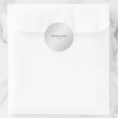 Modernes Berufliches, einzigartiges Metalgrau Runder Aufkleber (Tasche)