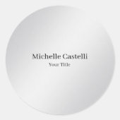 Modernes Berufliches, einzigartiges Metalgrau Runder Aufkleber (Vorderseite)