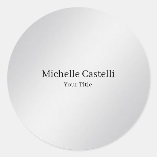 Modernes Berufliches, einzigartiges Metalgrau Runder Aufkleber (Vorderseite)