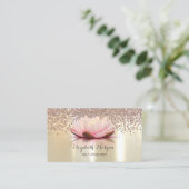 Modernes Berufliches Elegant, Diamanten, Lotus Visitenkarte (Stehend Vorderseite)