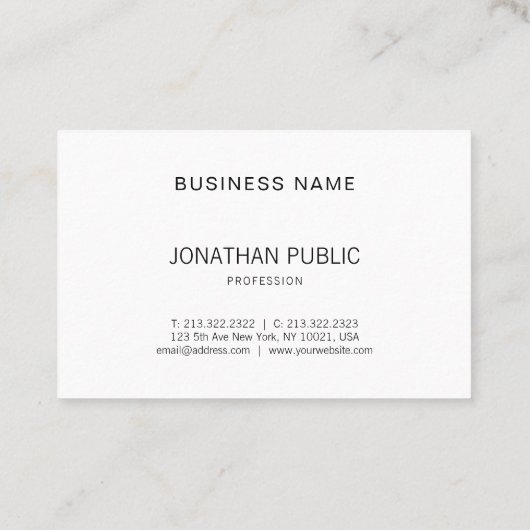 Modernes Berufliches Elegantes Design Sauber Schli Visitenkarte (Rückseite)