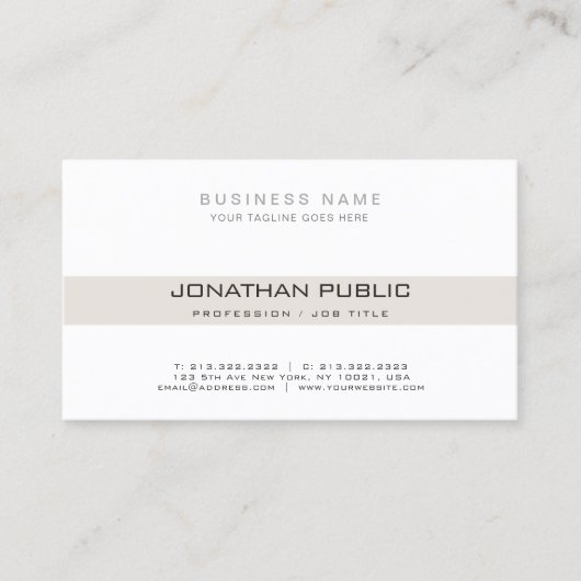 Modernes Berufliches Elegantes Einfaches Schlichte Visitenkarte (Vorderseite)