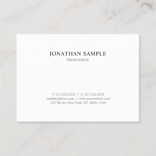 Modernes Berufliches Elegantes Grau Einfaches Desi Visitenkarte (Rückseite)