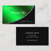 Modernes Berufliches Elegantes Grün Visitenkarte (Vorne/Hinten)