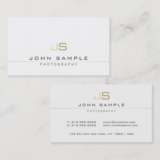 Modernes Berufliches, elegantes Monogramm Visitenkarte (Vorne/Hinten)