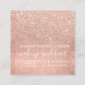 Modernes berufliches elegantes Rosengold hallo Quadratische Visitenkarte (Rückseite)