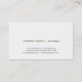 Modernes Berufliches Elegantes Schwarz-weißes Gold Visitenkarte (Rückseite)