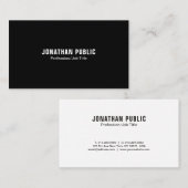 Modernes berufliches elegantes Schwarz-weißes Visitenkarte (Vorne/Hinten)