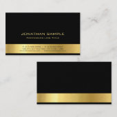 Modernes berufliches elegantes schwarzes Gold Visitenkarte (Vorne/Hinten)