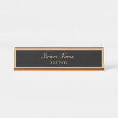 Modernes berufliches elegantes Skript-Gold Schreibtischnamensplakette (Vorderseite )